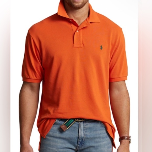Polo Ralph Lauren Mens Size M Orange Short Sleeve Polo Shirt Casual - Picture 1 of 7